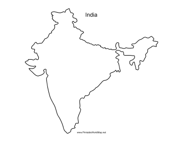 india outline map pdf